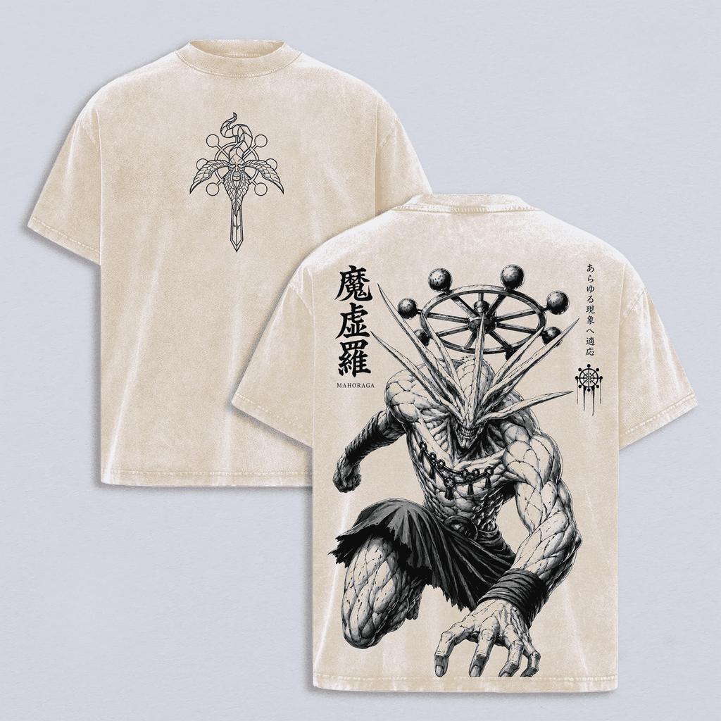 Jujutsu Kaisen Makora Maglietta Anime Vintage Lavata Y2k Oversize Uomo Donna Abbigliamento Estiva Manica Corta Poliestere T-shirt Top