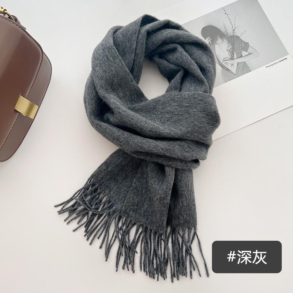 High Quality 100% Wool Wraps Female Male Solid Classic Muffler Women Man Scarves  Autumn Winter Soft Warm Casual Couple Scarf