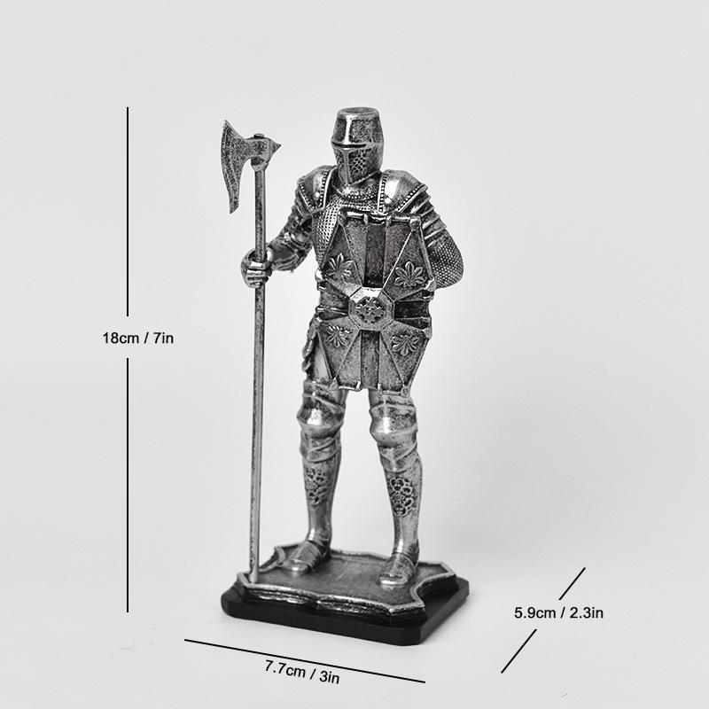 Nordic Retro Guard Knight Figurine: Resin Handicraft for Home or Office Decor