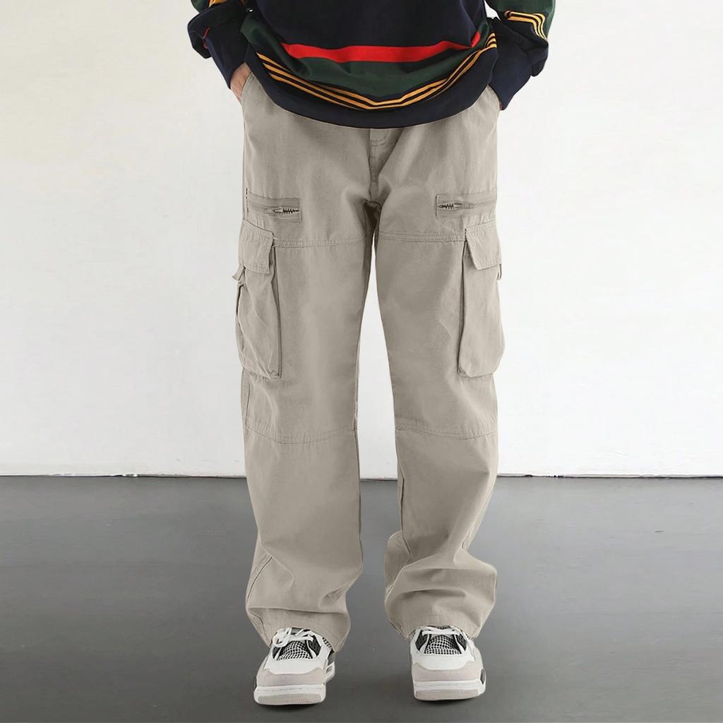 Men's Overalls Drawstring  Multi Pocket Casual Pants Hiking Pants Cotton Twill Pants
