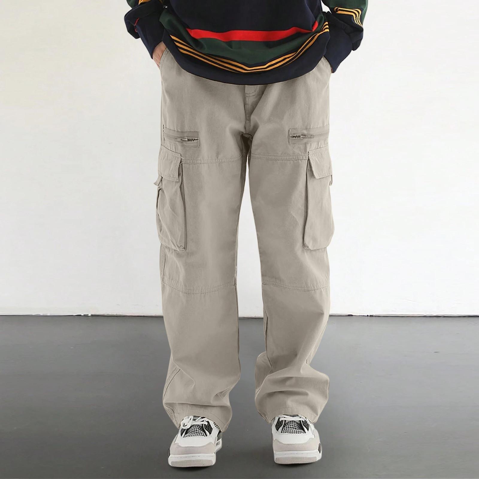 

Мужские комбинезоны, повседневные брюки с несколькими карманами и завязками, походные брюки, хлопковые саржевые брюки XL светло-серый