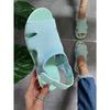 Sommer Neue Damen Sandalen Große Größe Atmungsaktiv Elastisch Flacher Boden Lässige Damenschuhe