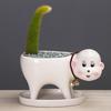 Popular Gardening Creative Cartoon Succulent Flower Pot Ceramic Desktop Plant Flower Ornament With Tray