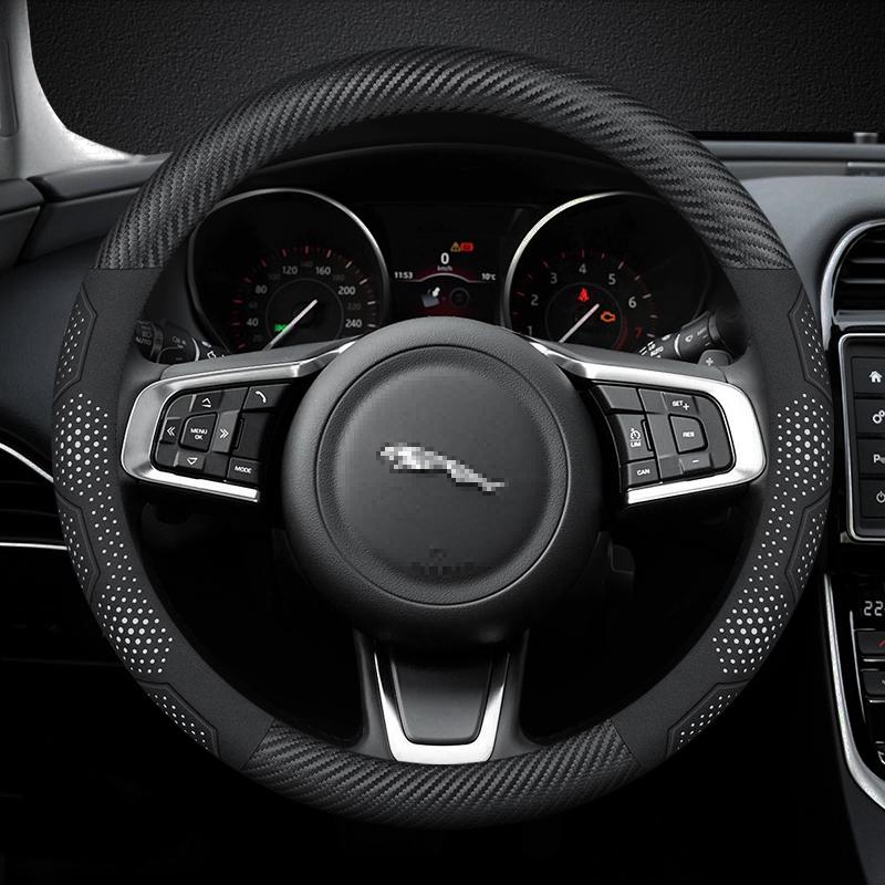 Per JAGUAR E-PACE F-PACE F-TYPE XE XF XK XJR XFR XJ XEL XFL Coprivolante Auto in Fibra di Carbonio Pelle Scamosciata Accessori Auto