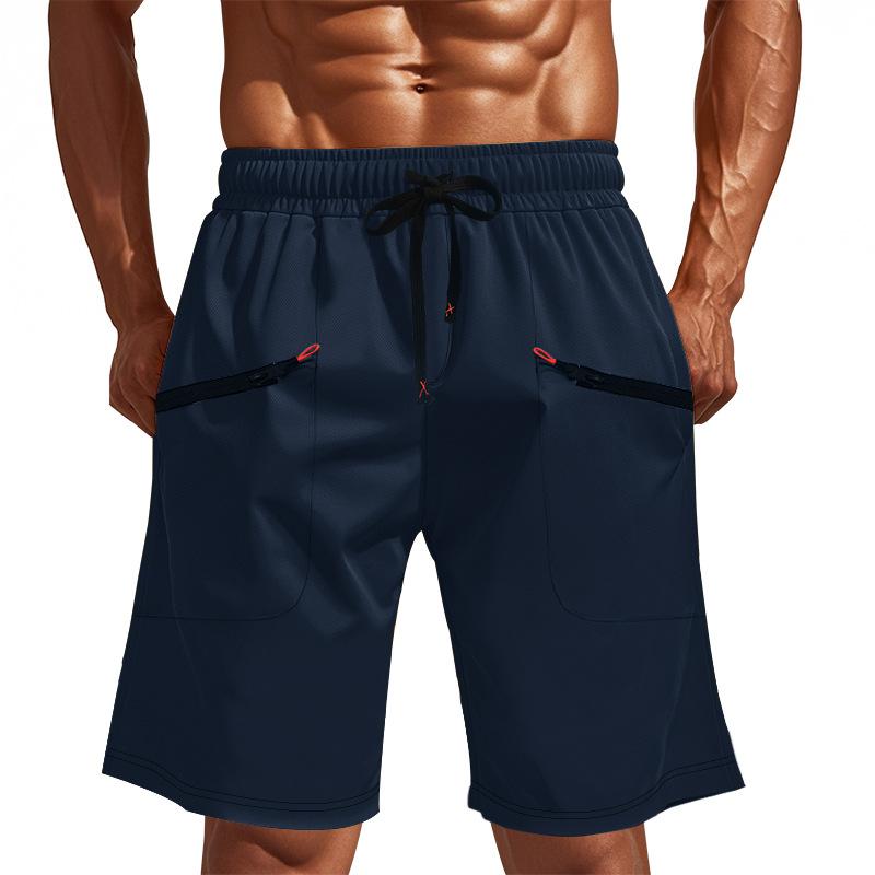 Pantaloncini da Trekking Leggeri ad Asciugatura Rapida da Uomo con Tasche con Zip - Pantaloncini Traspiranti per Palestra, Corsa, Sport all'Aperto