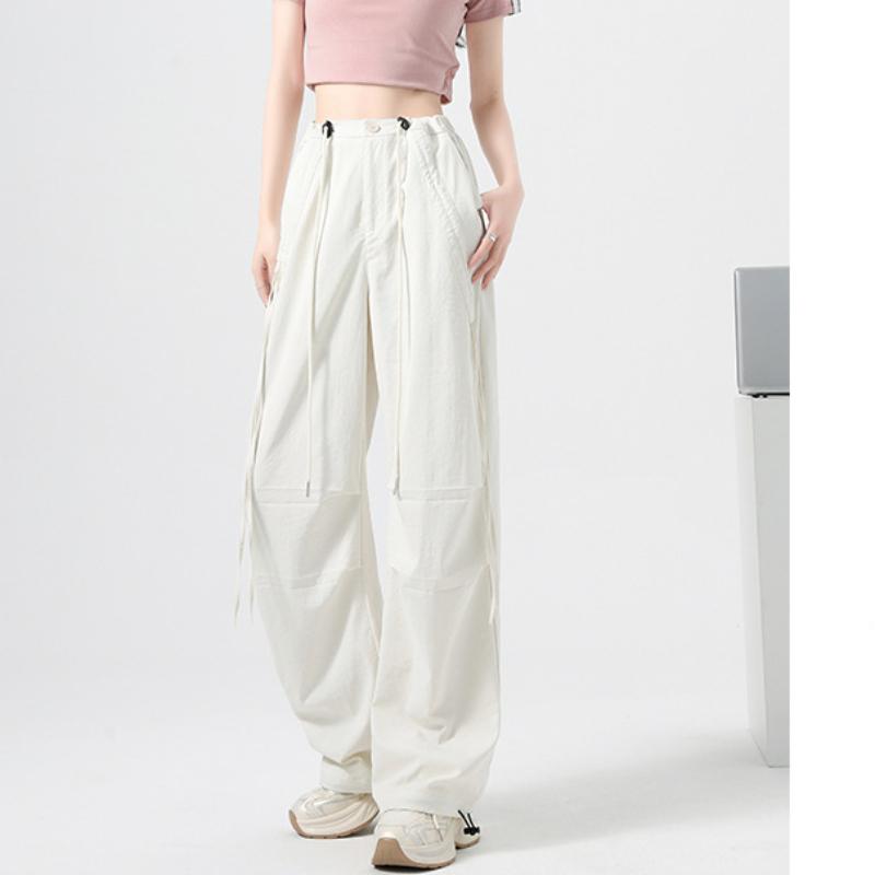 Straight-legged Casual Pants for Women In Summer Thin High Street Versatile Loose Wide-leg Work Trousers