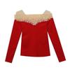 Fabric Long Sleeve Off Shoulder Top For Elegant Office Wear