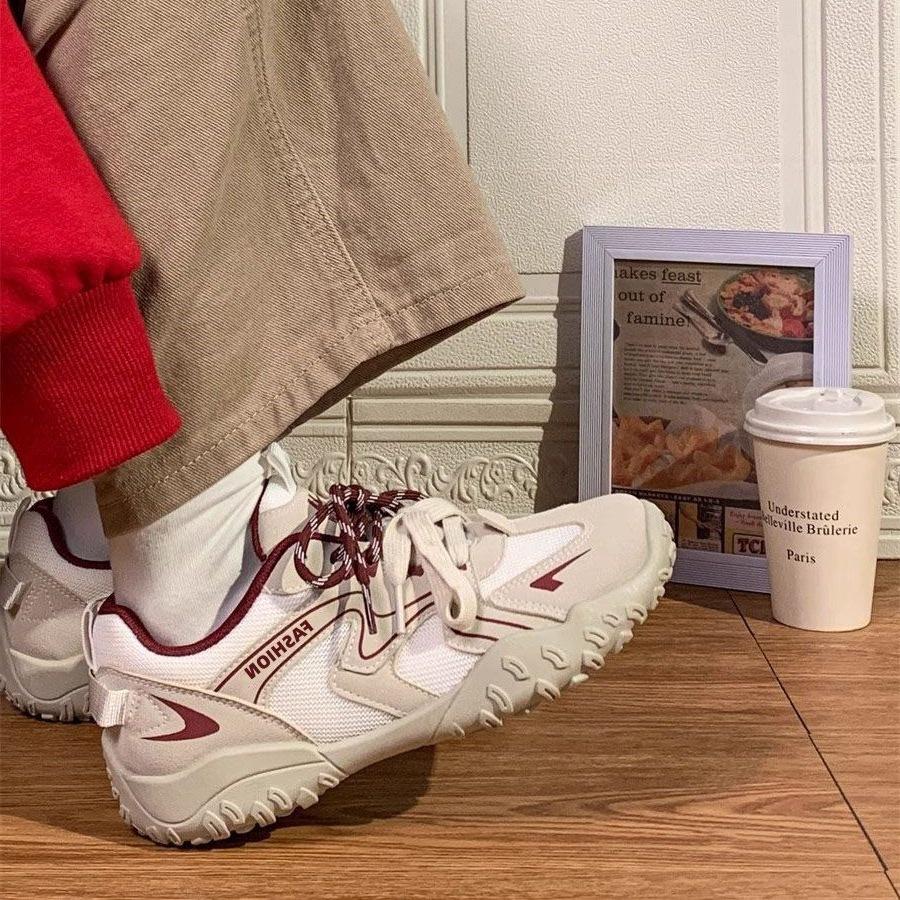 Mesh soft-soled Dexun shoes autumn 22 new chic niche retro dad shoes casual shoes hongjie 35