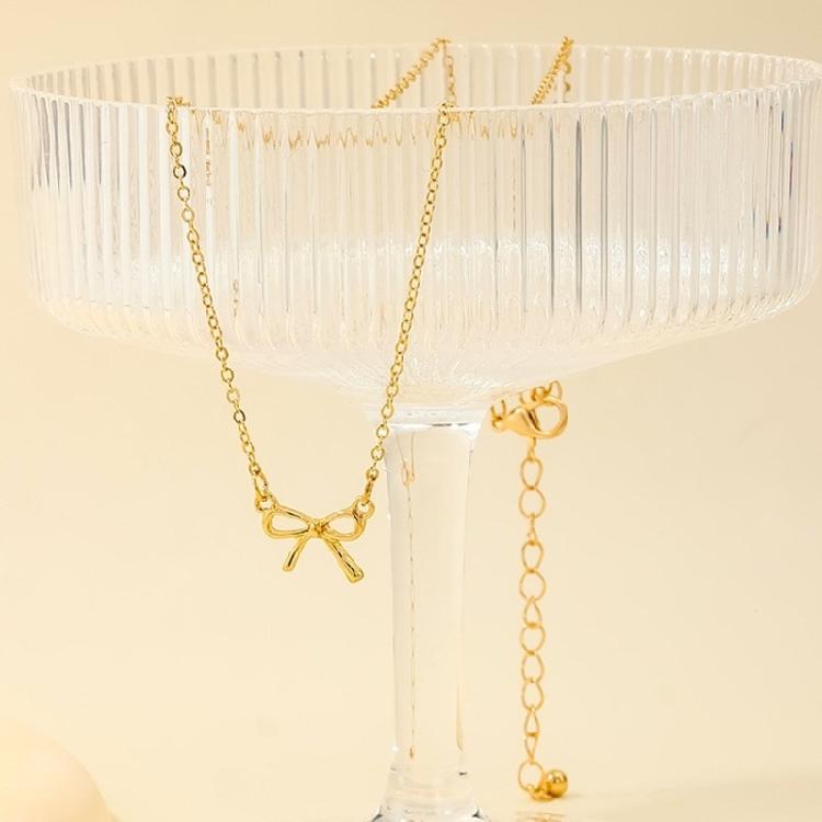 Schleifenknoten Halskette Verstellbare Hip Hop Schlüsselbeinkette Schleifenanhänger Schlüsselbeinkette