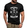 T Shirt Men Casual Round Neck Tee Fashion Summer Boys Tshirt Proud Parent Of A 12 Ft Skeleton Short Sleeve Soft ONeck Top Tees