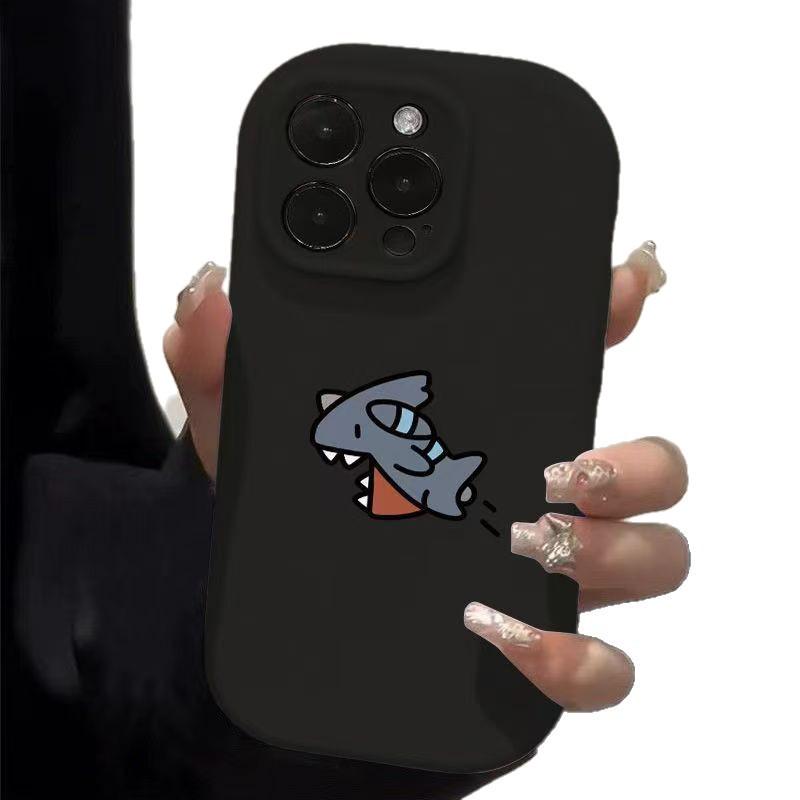 Adorable Shark Cartoon Phone Case for iPhone 12 to 17 Pro Max