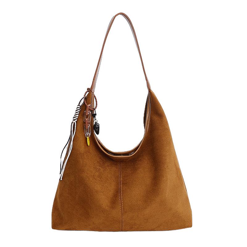 

Элегантная женская сумка-тоут большой вместимости с текстурой Single Bag коричневый