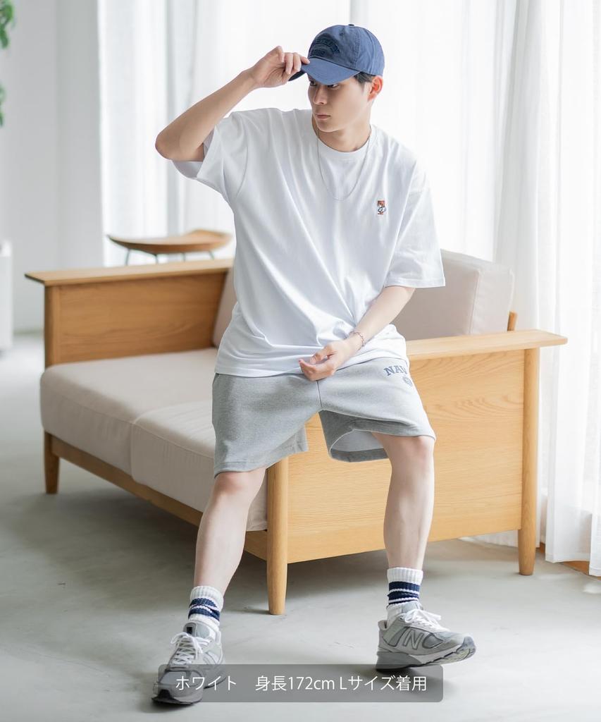 IMPROMES Casual SIDEWAYSTANCE Embroidered Skateboard Downer Bear Short Sleeve T-Shirt, Men's, Black