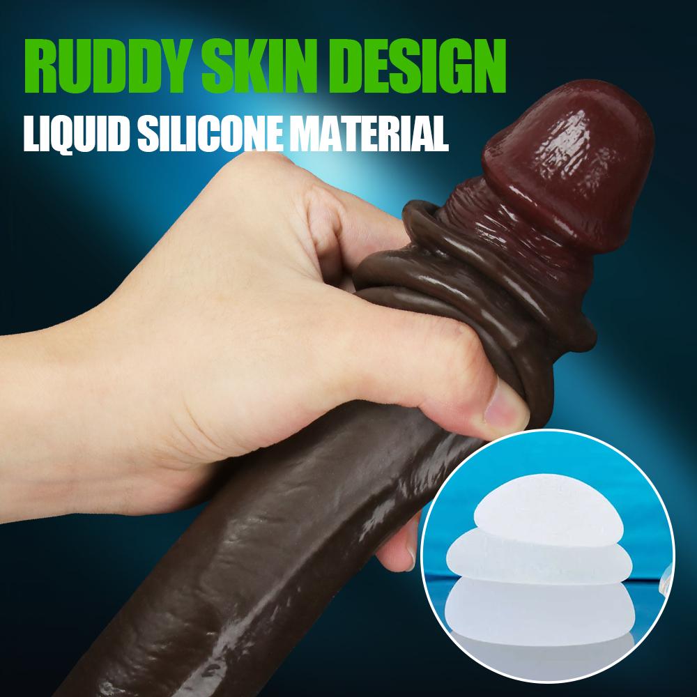 Velké realistické dildo pro ženy začátečnice Posuvná kůže předkožka Anální pochva Bodová stimulace G Umělý penis sexuální hračka masturbátor