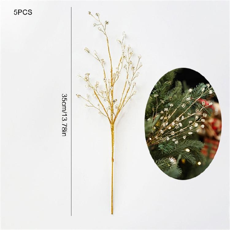 Set Of 5 Artificial Plant Branches for Christmas Tree Embellishment Holiday Vase Fillers Wedding Branch Decorations