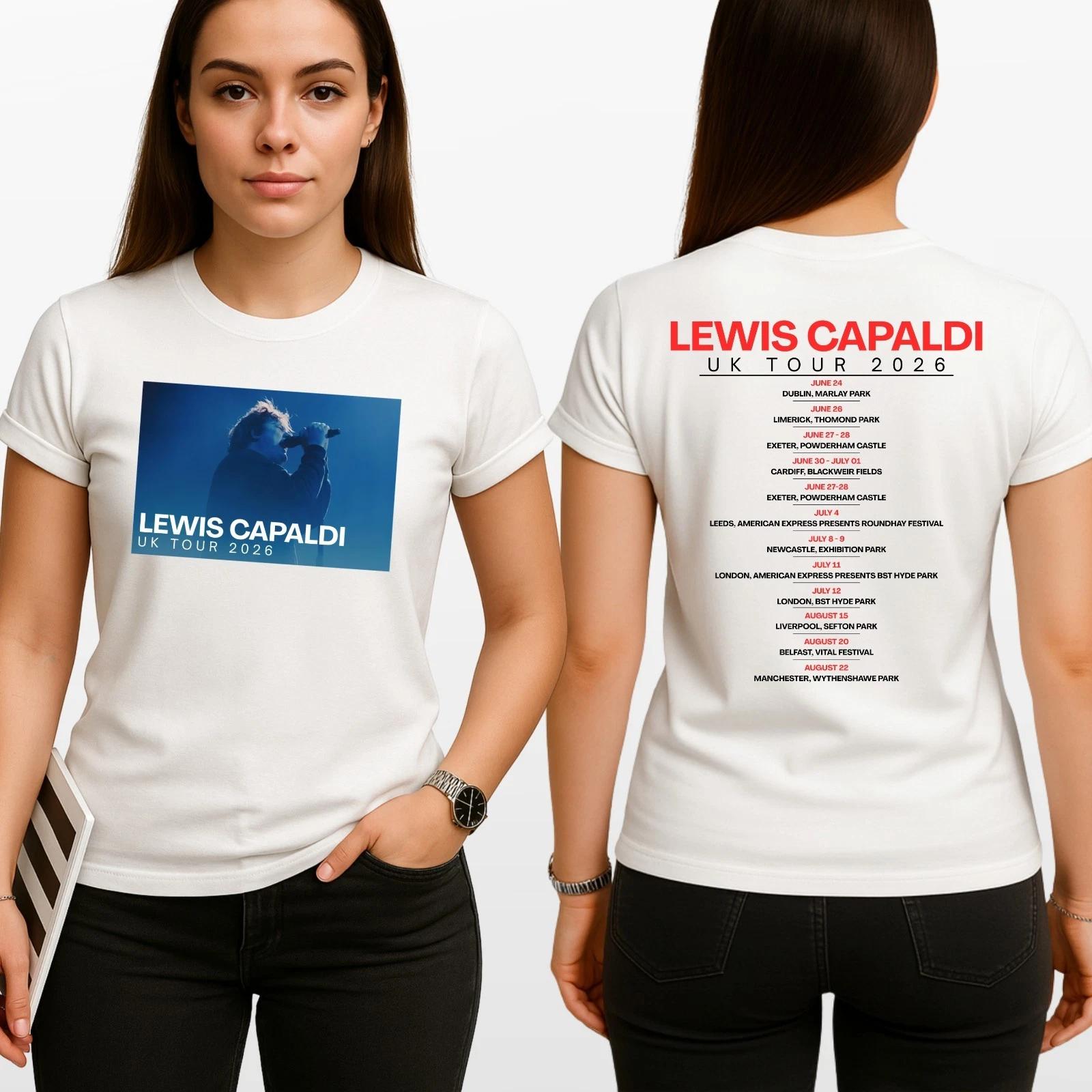 Lewis Capaldi UK Tour 2026 T-Shirt – Concert Party Music Lover Unisex Tee Top XXXXL