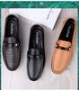 Men's Cross-Border Slip-On Leather Driving Moccasins - Casual Low-Top, Large Size Cowhide Shoes for Spring and Autumn