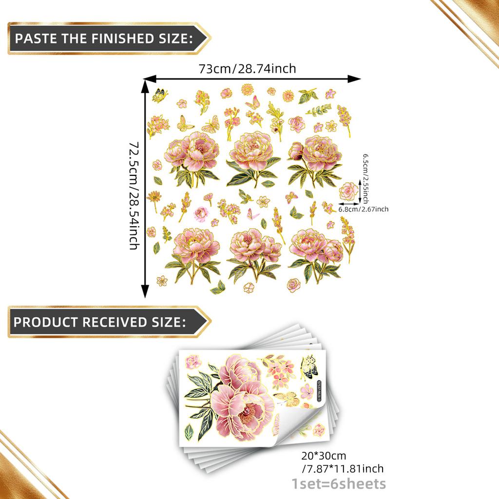 A Variety Of Hand-Painted Creative Flower Vines Butterfly Bronzing Wall Stickers Decorate Living Room Bedroom Background Self-Adhesive Wall Stickers
