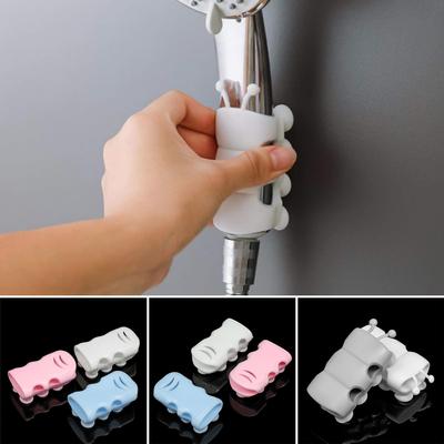Novo suporte de cabeça de chuveiro móvel com ventosa ajustável reutilizável silicone punch-free chuveiro titular ganchos do banheiro acessórios