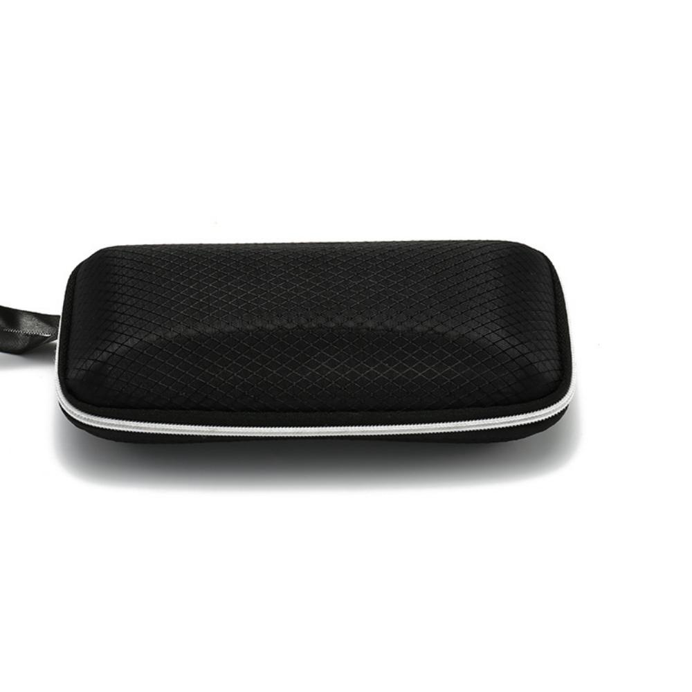 Black Check Pattern Glasses Box Compression Resistant Portable Eyewear Storage Zipper Sunglasses Case Classic Black For Campus