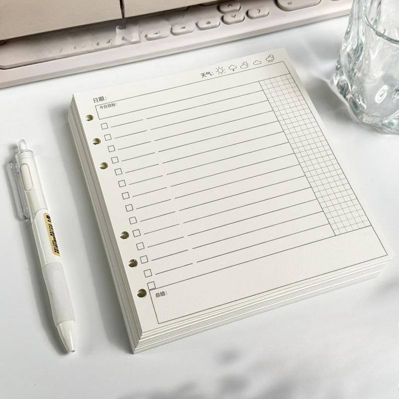 A7 Square Loose Leaf Notebook Refill Spiral Binder Inner Page Grid Blank Line Diary Agenda PlannerSchool Stationery