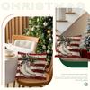 Striped Merry Christmas Theme Cushions Pillowcase Polyester Cushion Cover Throw Pillow Pillowcover Home Car Sofa Decor