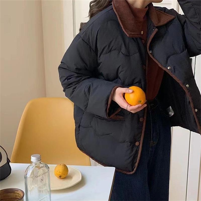 

Женские осенние свободные повседневные парки, зимнее пуховое стеганое пальто, женская куртка большого размера, легкая короткая пуховая хлопковая куртка XS чёрный