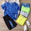 Yaz Çocuk Çocuk Kısa Kollu Spor Tişört Takım Elbise Erkek 2PCS Giyim
