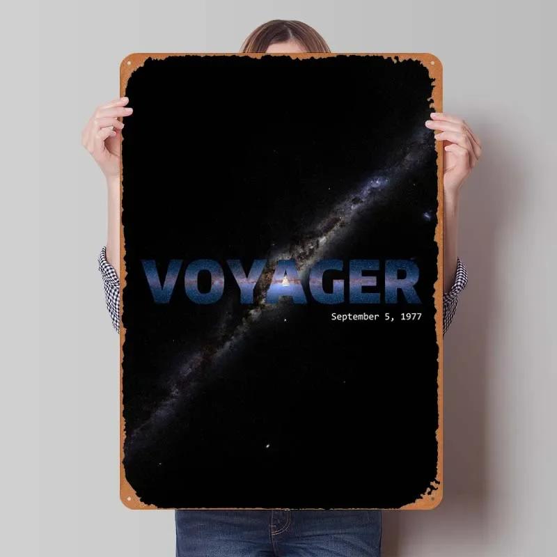 Voyager 1 Zlatá deska Kovové cedule Vesmírné plakáty Dekorace do domácnosti Plechový cedule Tabulka pro výzdobu nástěnného umění Dekorace herního pokoje