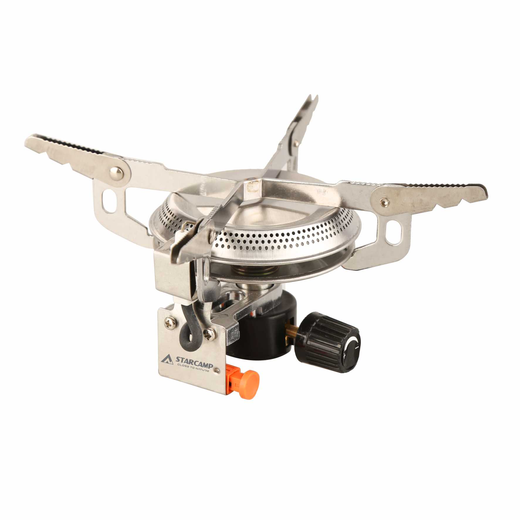 STARCAMP 3500W Outdoor Portable Metal Gas Stove Foldable Backpack Hiking Propane Stove Windproof Feature Steel Metallic серебряный