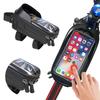 PU Hard Shell Handlebar Cell Phone Bag Large Capacity Cycling Phone Holder Bag Bike Top Tube Holder Case for Smart Phones