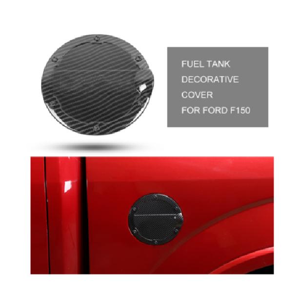 Carbon Fiber Car Fuel Tank Oil Gas Cap Decor Cover Trim For Ford F150 2015-