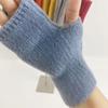Exposed Finger Half Mittens Wool Blend Knitted Gloves Protable Fingerless Gloves  Autumn Winter