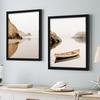 2pcs/set Lake Boat Art Oil Painting Canvas with Wood Frame Draw Wall Decor Home Living Room Decorations 30x40cm
