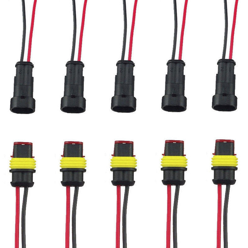 5 x 2 Pin Way Auto Auto wasserdichte elektrische Stecker Steckdose Draht Kit neu
