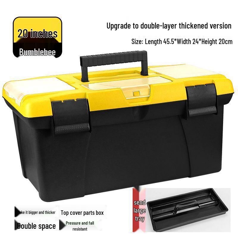 Heavy-Duty Multifunctional Tool and Storage Box for Home, Portable Plastic Organizer for Vehicle and Electrician Repairs