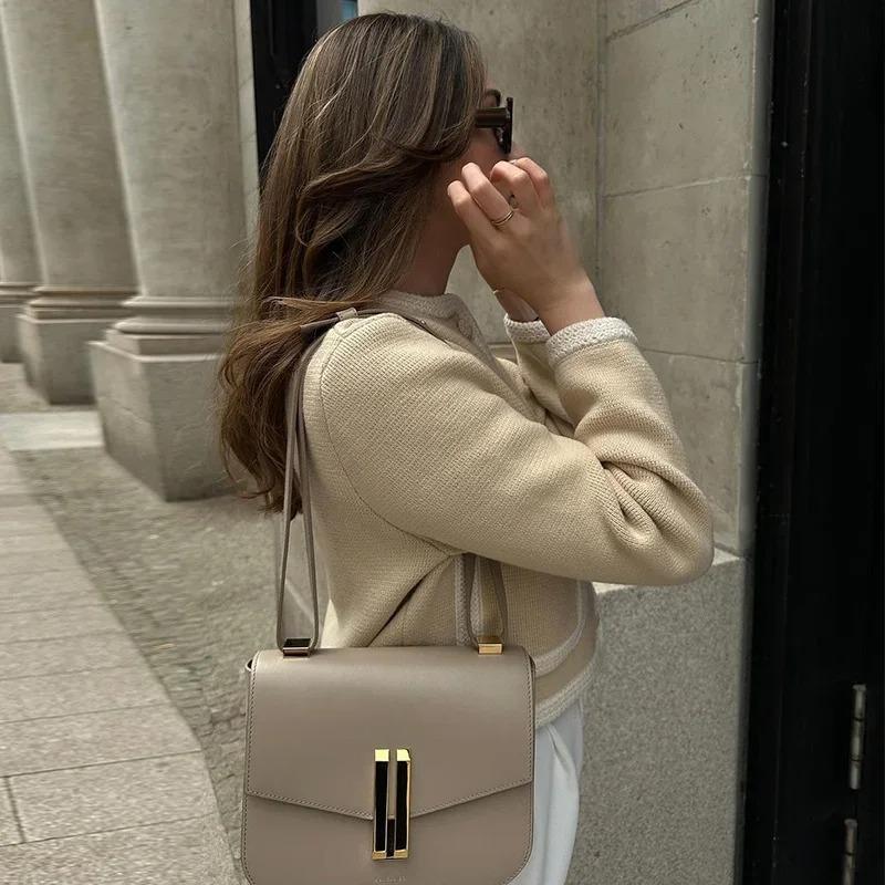 Elegant Patchwork Short Coat Women Slim Contrast O-neck Long Sleeve Single Breasted Pockets Jacket 2024 Autumn Lady Top Outwear