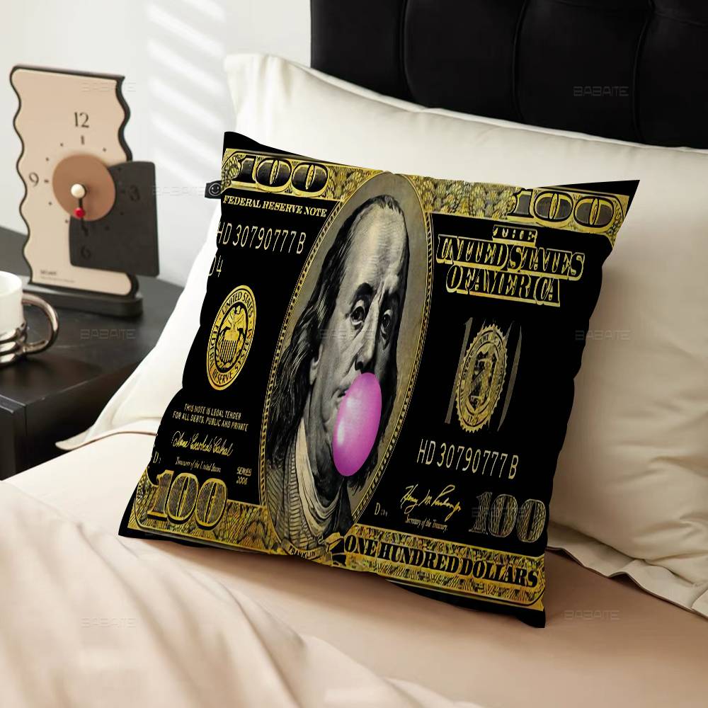 Dollar Art Printing Cushion Cover Polyester Sofa Cushions Decorative Throw Pillows Home Decoration Pillowcover