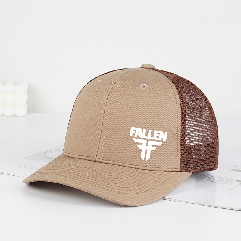Fallen Logo Trucker Cap Breathable Mesh, Soft & Comfortable, Adjustable Cool Street Style, Trendy & Fashionable Unisex, Outdoor