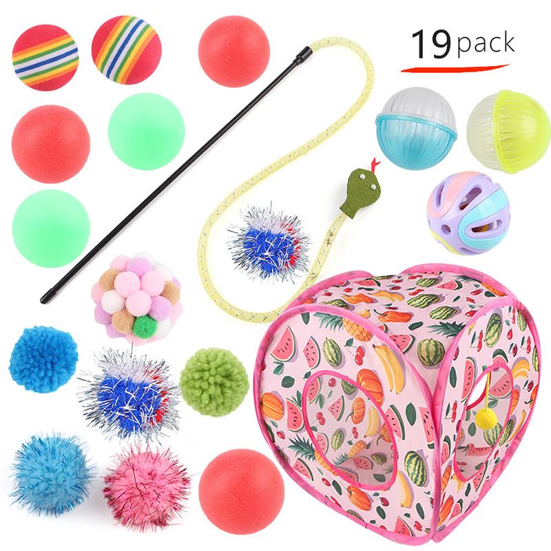 

1 комплект забавный игровой туннель для кошек интерактивный обучающий забавный туннель для упражнений для домашних животных игрушки для игр в помещении палка-дразнилка для кошек товары для животных