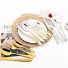 Vintage Gold 24Pcs Dinnerware Set Stainless Steel Tableware Set Knife Fork Spoon Silverware Kitchen Colorful Cutlery Set
