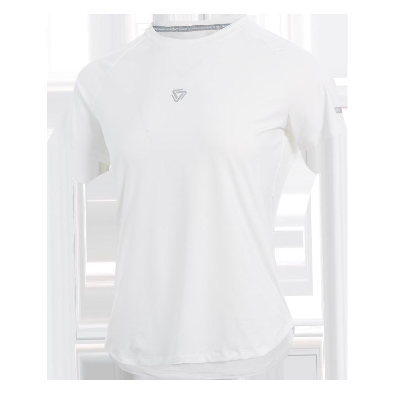 Women's Quick-Dry Reflective Mesh T-Shirt - Nude Feeling, Breathable, Elastic Fitness Top for Running & Training
