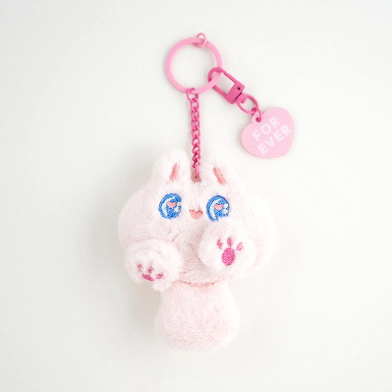 Cartoon Cat Plush Toy Keychain Stuffed Kitten Doll Plushies Toys Pendant Bag Decoration Car Key Accessories Kid Gifts