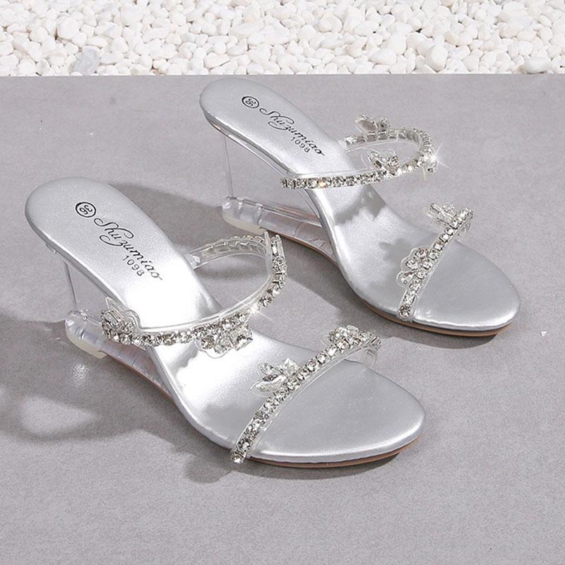 Toc cu pană Strasuri Club de noapte Tocuri înalte Pantofi simpli de damă Pantofi de dans podium Crystal Seria 1098 Toc 8 cm LFD