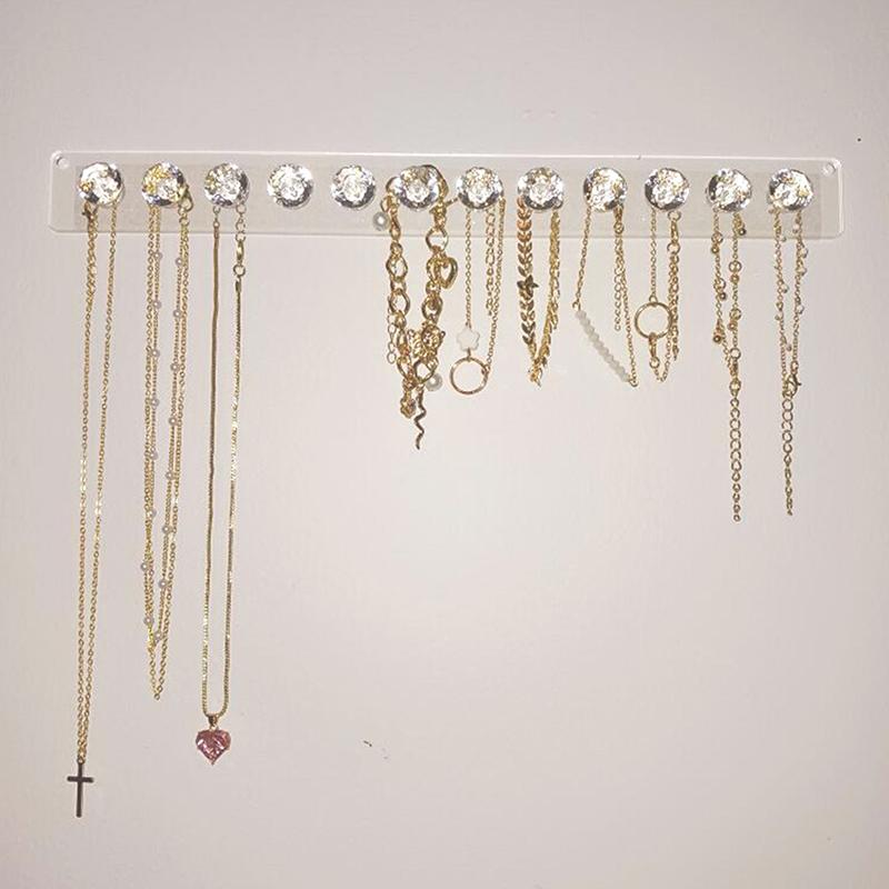 Estante de almacenamiento de joyas de acrílico transparente Soportes de joyería para montaje en pared Organizadores Almacenamiento y organización para el hogar