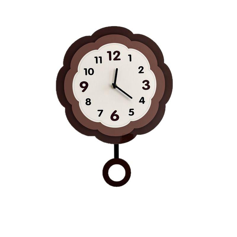 

Французские антикварные часы Домашнее украшение Маятниковые настенные часы Гостиная Креативные простые бесшумные Настенные часы кремового цвета для ресторана French flower 32 * 44 swing [recommended]