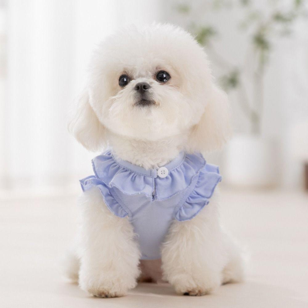 Bulldogs Breathable Spring Dog Vest Soft Rabbit Pattern Cat Dog Frill Tops Cute Pet Clothes Summer