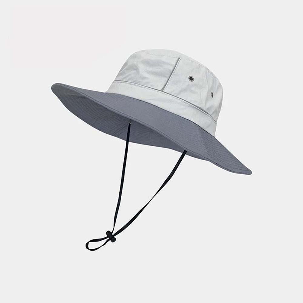 Portable Summer Alpine Hat Windproof Rope Women Hiking Cap Foldable Bucket Cap Camping