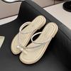 Fashion pearl rivets clip toe slippers women crystal beading narrow band flip flops new summer beach slides shoes  sandalias mujer