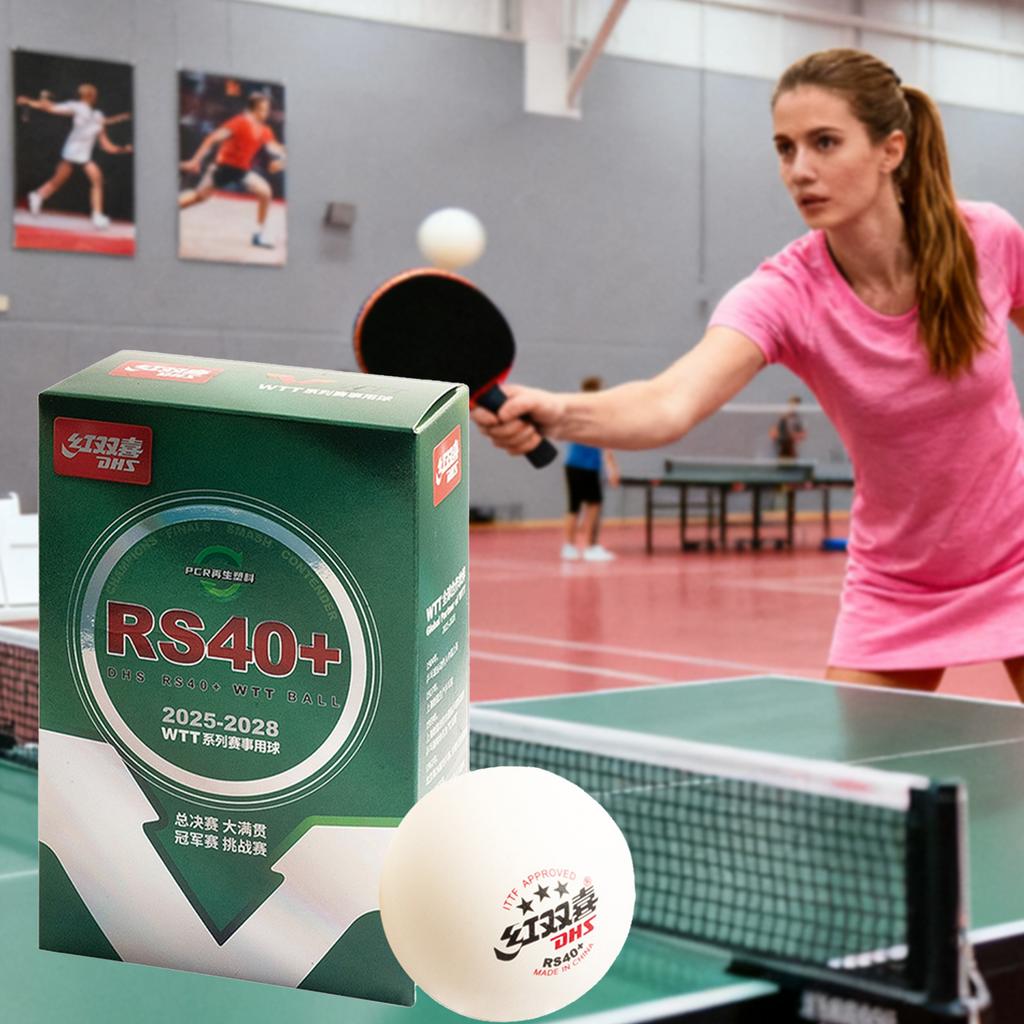DHS 40+ Table Tennis Balls, Durable Training & Competition Grade Ping Pong Balls for Match Play Practice and Professional Use